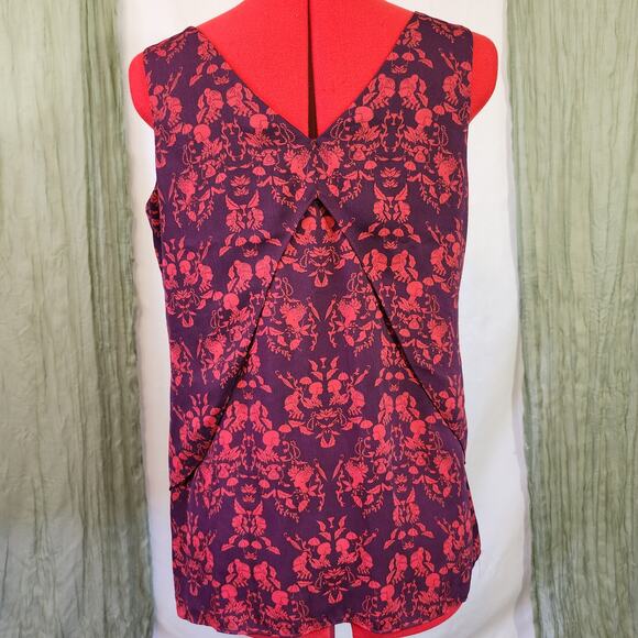 Cabi Red Purple Sleeveless Layered Summer Lightweight Blouse Size S - Picture 3 of 4